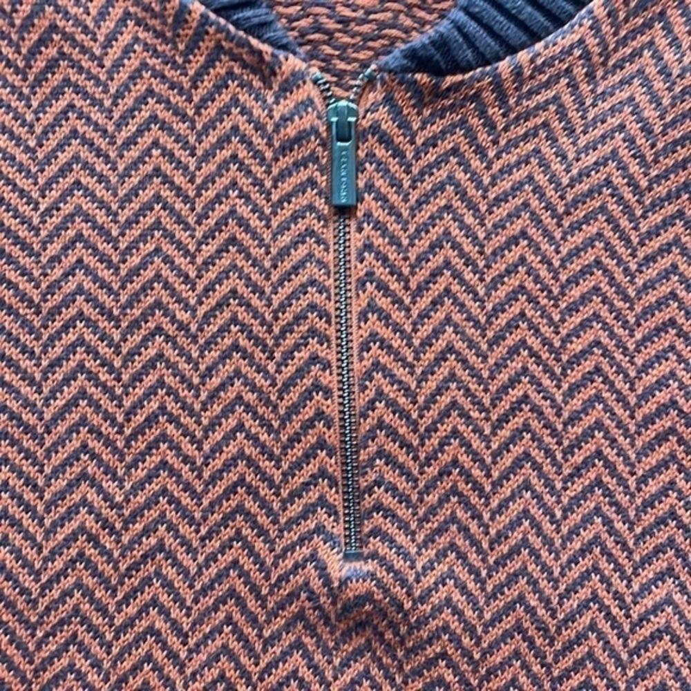 Sean John sweater Men's size 3 XL orange and brown 3/4 zip athleisure - Picture 3 of 10